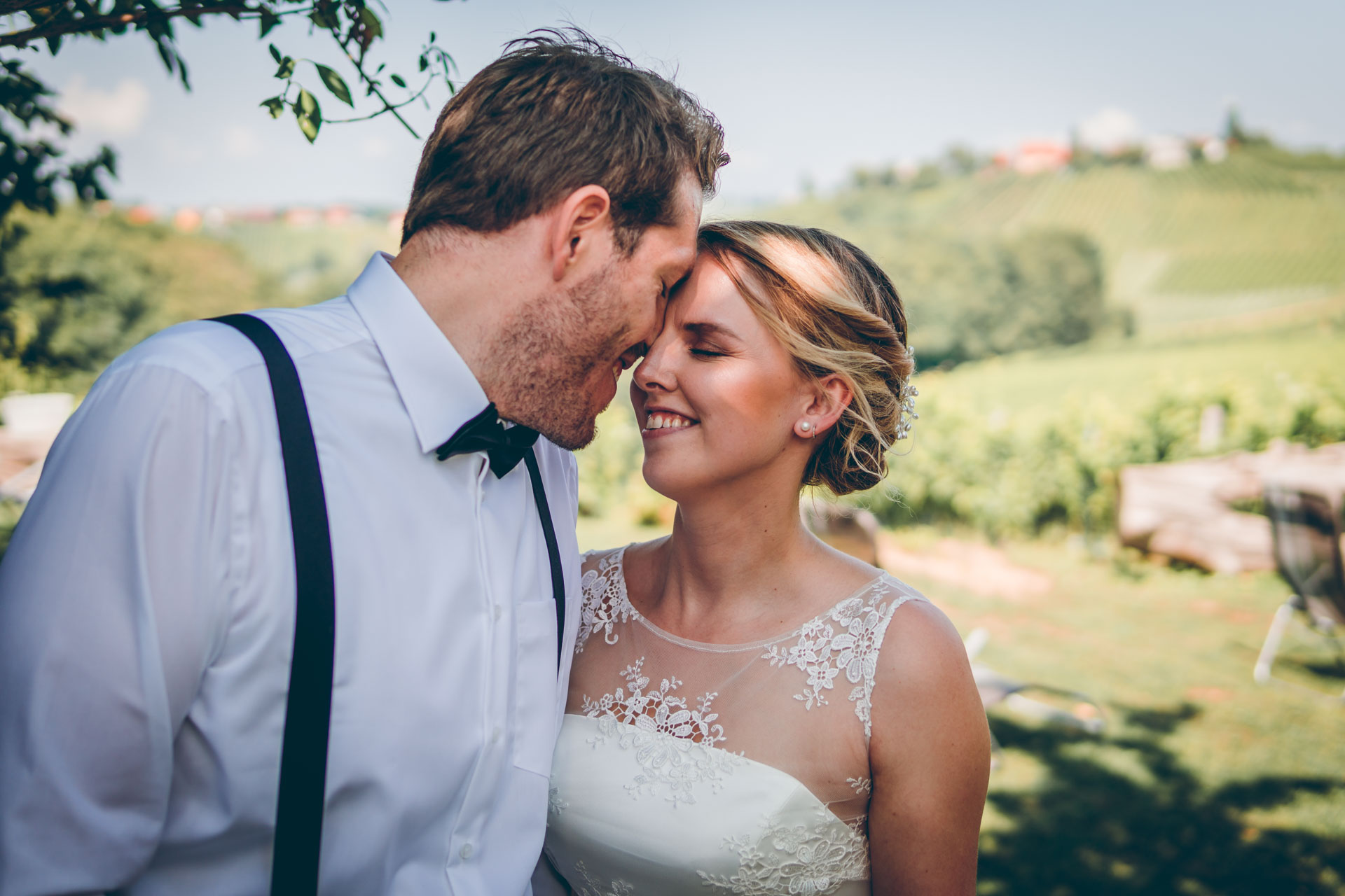 Unser Lieblings Hochzeitsbild auf einem slowenischen Weinberg